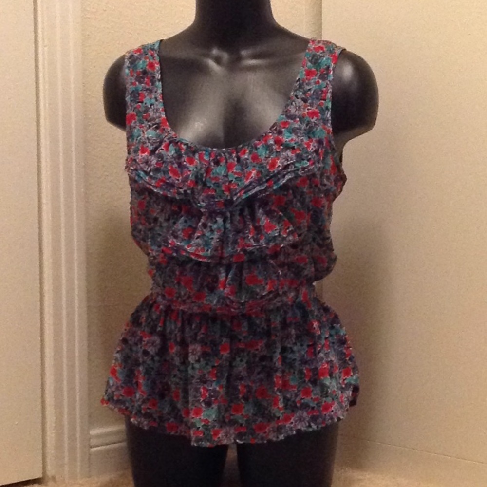 xxi floral tank top - xs